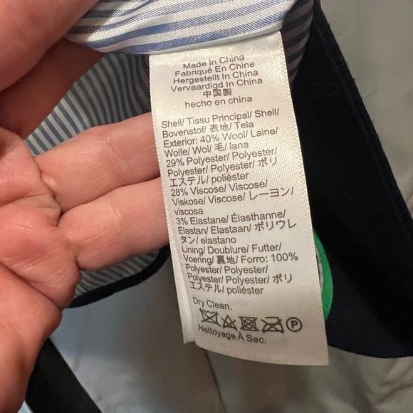 J.Crew Navy Wool-Blend Tailored Blazer | Classic Notched Lapel | Size 12 - Picture 9 of 9